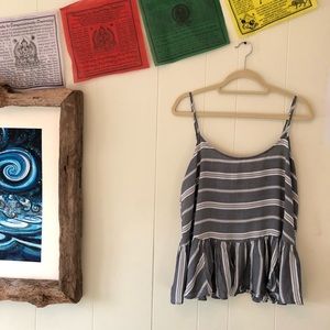 Old Navy striped peplum tank, size L